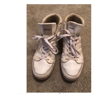 White adidas high top shoes
